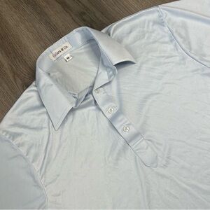 Collars And Co Dress Collar Polo Shirt Men's Medium Light Blue Golf Dressy
